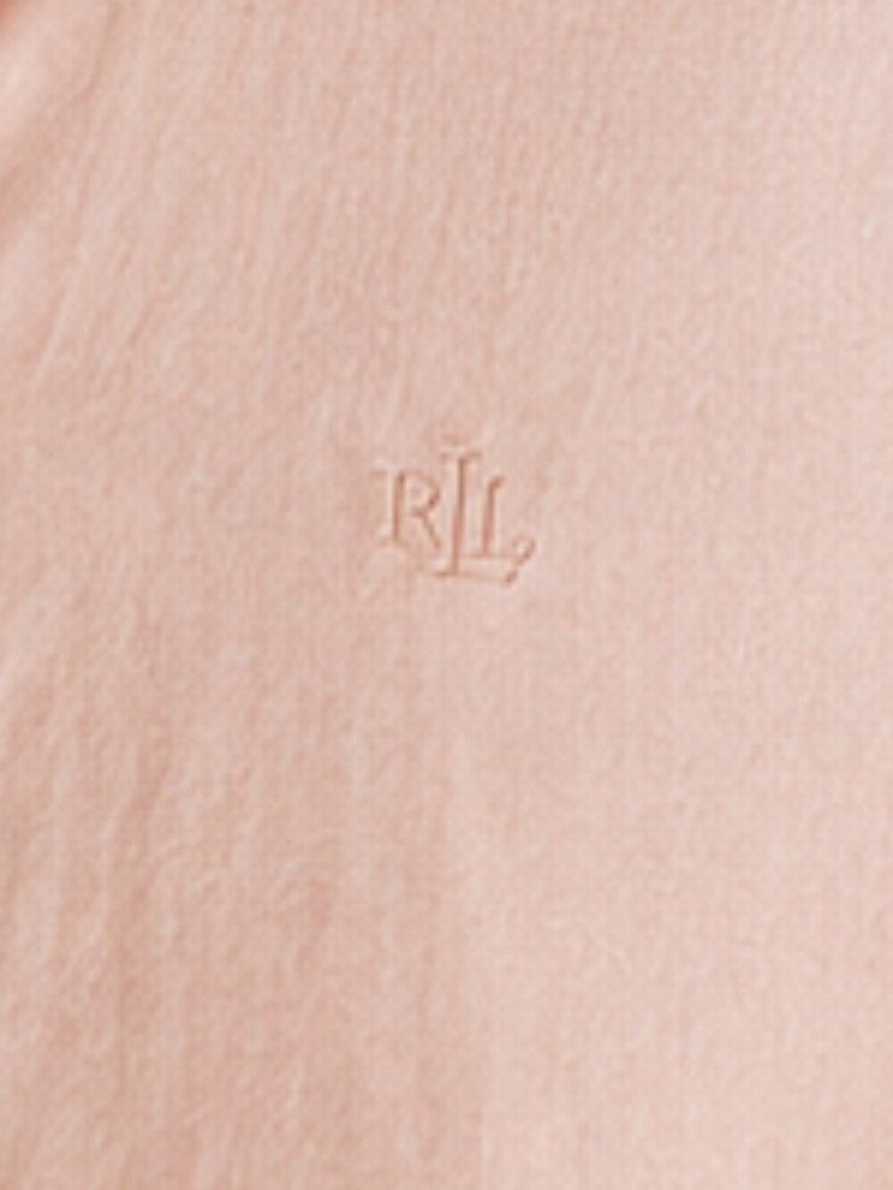 Lauren Ralph Lauren 100% Linen Blush Pink RLL Monogram Button Front Shirt Large - Picture 3 of 7
